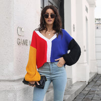 Color Block Knitted Cardigan