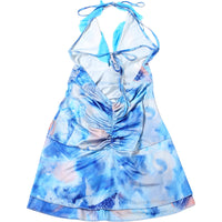 Halter V-Neck Backless Mini Dress