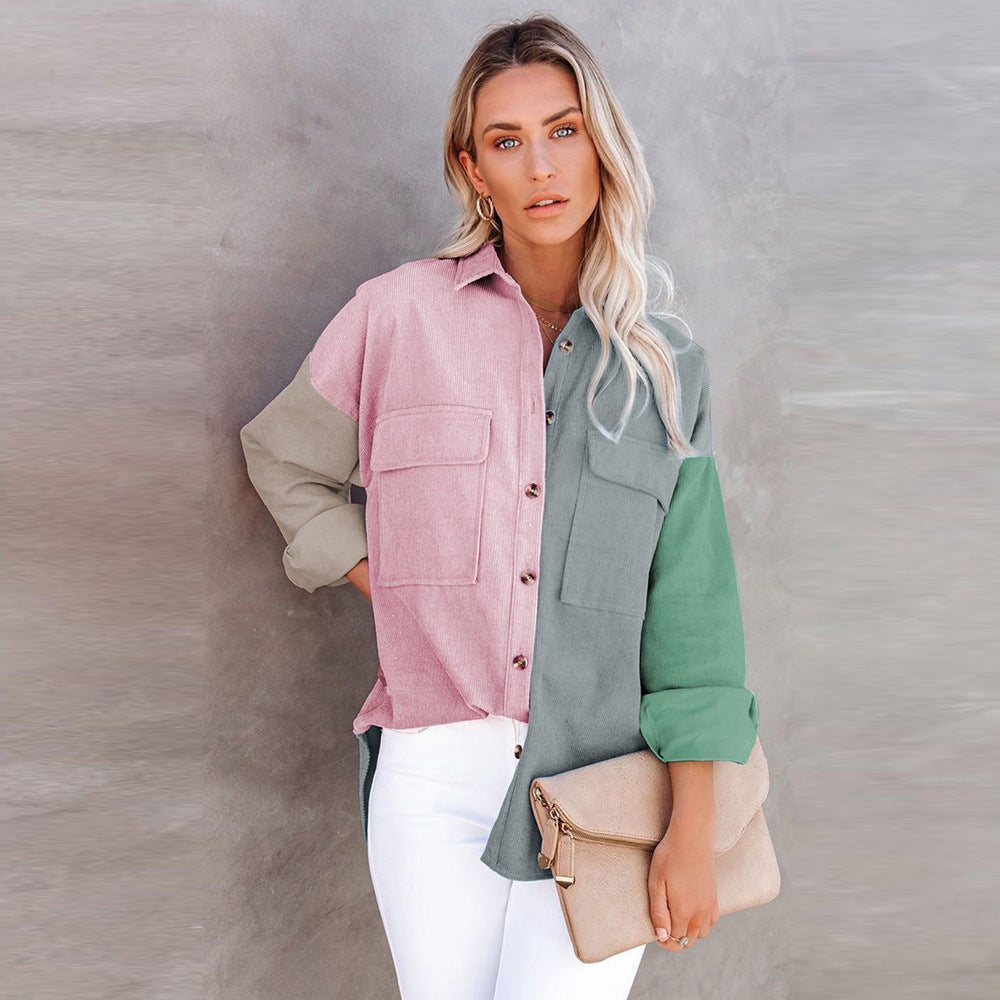 Color Block Loose Shirt