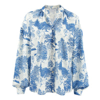 Autumn Stand Collar Long Sleeve Loose Shirt