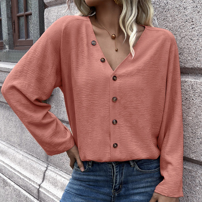 Single-Breasted Long-Sleeved Cardigan Shirt