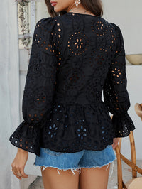 Casual Holiday Loose Lace-Up Blouse