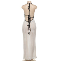 Spring Summer Suspender Sequined Printing Dress