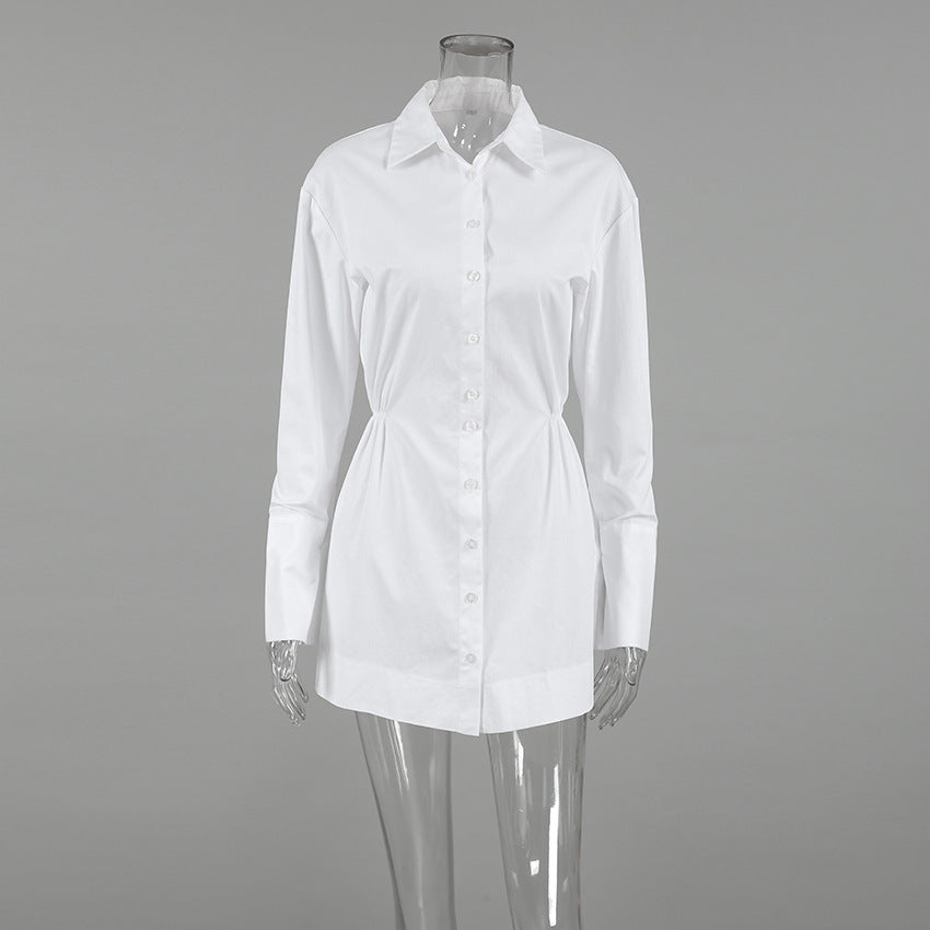Polo Collar Shirt Dress