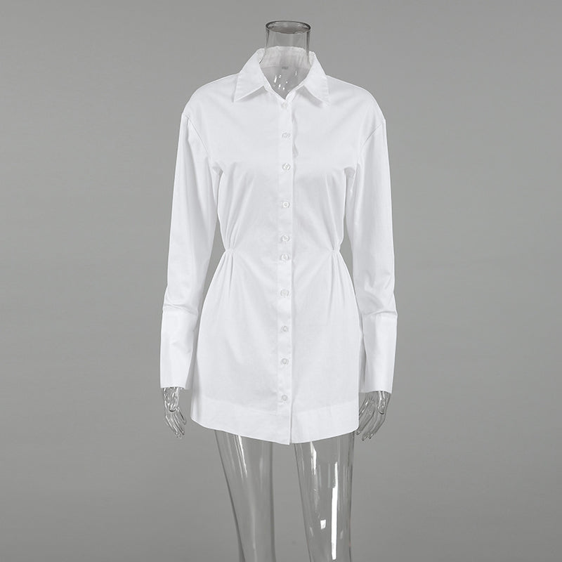 Polo Collar Shirt Dress