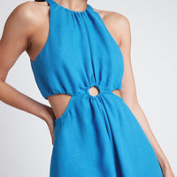 Cotton and Linen Halter Jumpsuit with Hollow Design