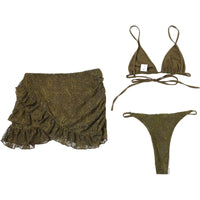 Lace Sling Bikini &amp; Skirt Set