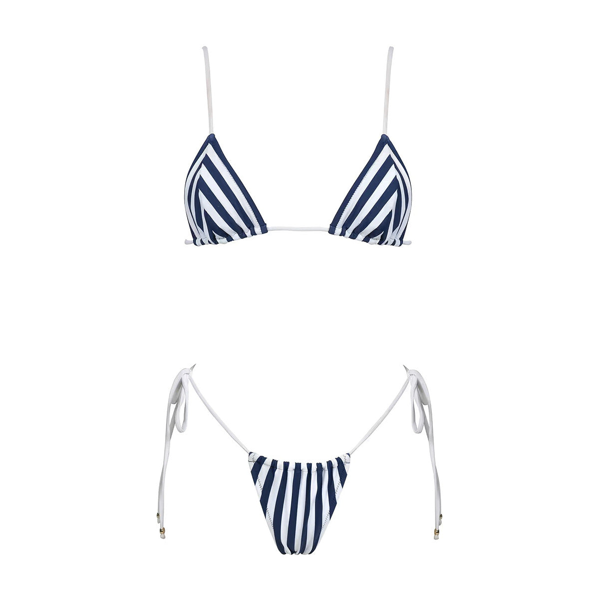 Striped Three-Piece Bikini Set