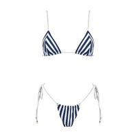 Striped Three-Piece Bikini Set
