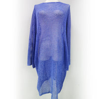Knitted Loose Bat Sleeve Sexy Backless Beach Bikini Cutout Blouse Dress Women Crochet hook