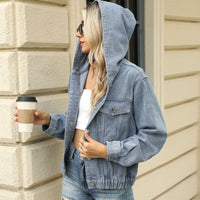 Washed Hooded Denim Jacket