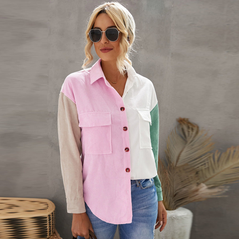 Color Block Loose Shirt