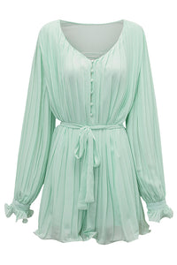 Autumn Lace-Up Waist V-Neck Jumpsuit