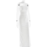 Cinched Waist Tube Top Long Dress