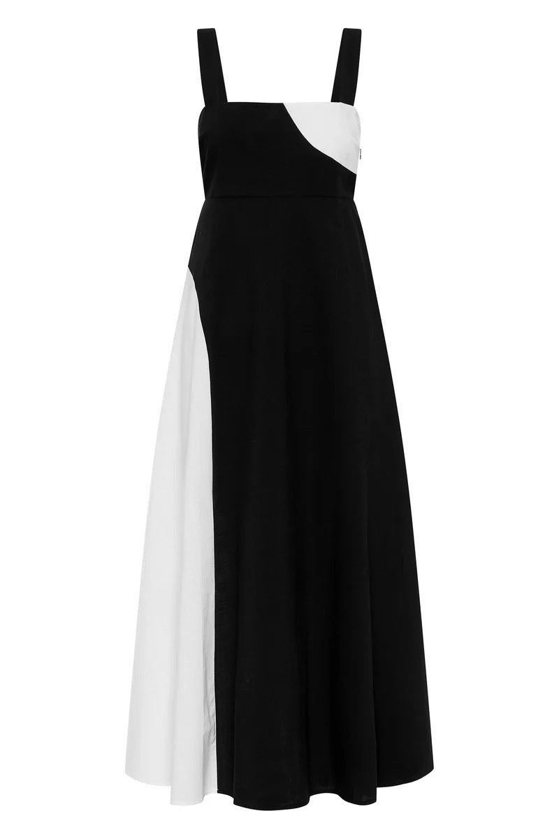 Summer Vacation Sling Color Matching Dress