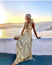 Elegant Halter V-Neck Summer Dress