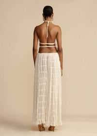 Backless Lace-Up Halterneck Sling Top Set