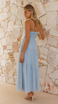 Sleeveless Splicing Sling Long Backless Lace-Up Large Swing Dress