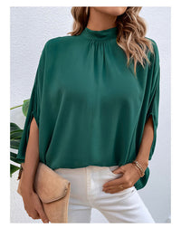 Solid Color Cutout Tie Shirt