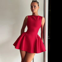 Solid Color Sleeveless Dress