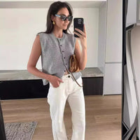 Knitted Vest Casual Maillard All-Match