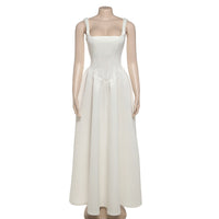 French Square Collar Backless Dress