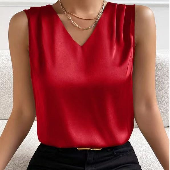Satin Tank Top Office Vest