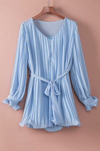 Autumn Lace-Up Waist V-Neck Jumpsuit