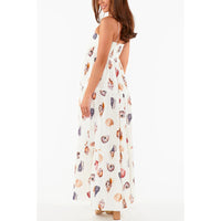 Spring Summer Suspender Printed Layered Dress