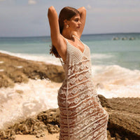 Sleeveless Cutout Knitted Beach Dress