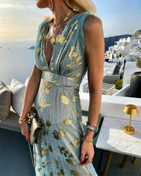 Elegant Halter V-Neck Summer Dress