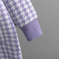 Houndstooth V-Neck Knitted Cardigan