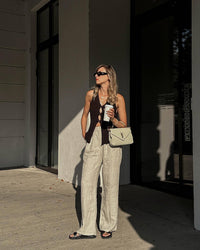 Slim V-Neck Top & Pleated Skirt Set