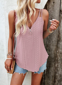 Casual Solid Color Spaghetti Strap Camisole Top