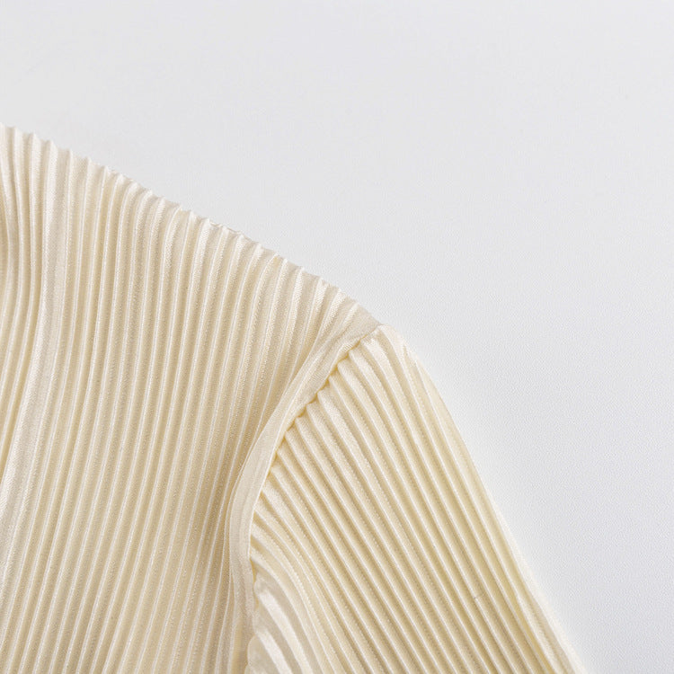 Lace-up Flared Sleeve Pleated Shirt