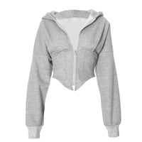 Cropped Hooded Cardigan Jacket