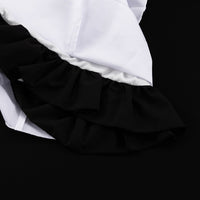 Contrast Square Neck Backless Mini Dress
