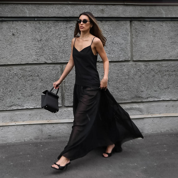 Spring Summer Sexy Elegant Design V neck Brace Slim Slimming Elegant Evening Dress French Anklet Dress Women