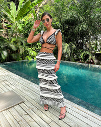 Striped Camisole Top and Mini Skirt Set