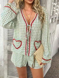 Spring Summer Casual Vacation Lace Printed Set