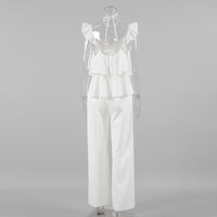 Cotton-Linen V-Neck Sleeveless Outfit sets
