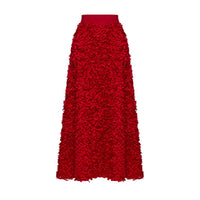 Women Autumn Winter Petal Design Long Skirt