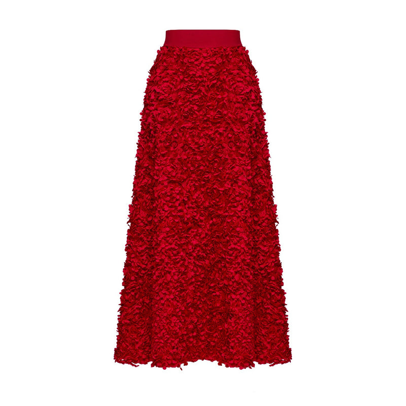 Women Autumn Winter Petal Design Long Skirt