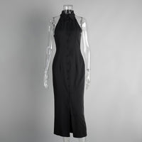 Polo Collar Slit Maxi Dress
