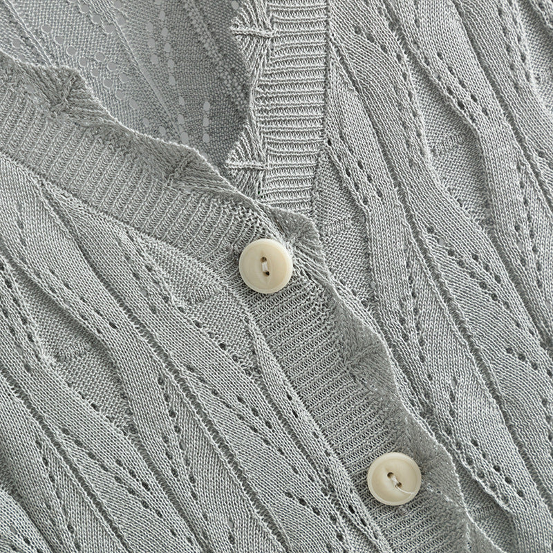Knit Vest, Cardigan &amp; Pants Three-Piece Set