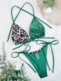 Color-Matching Strap Bikini Set