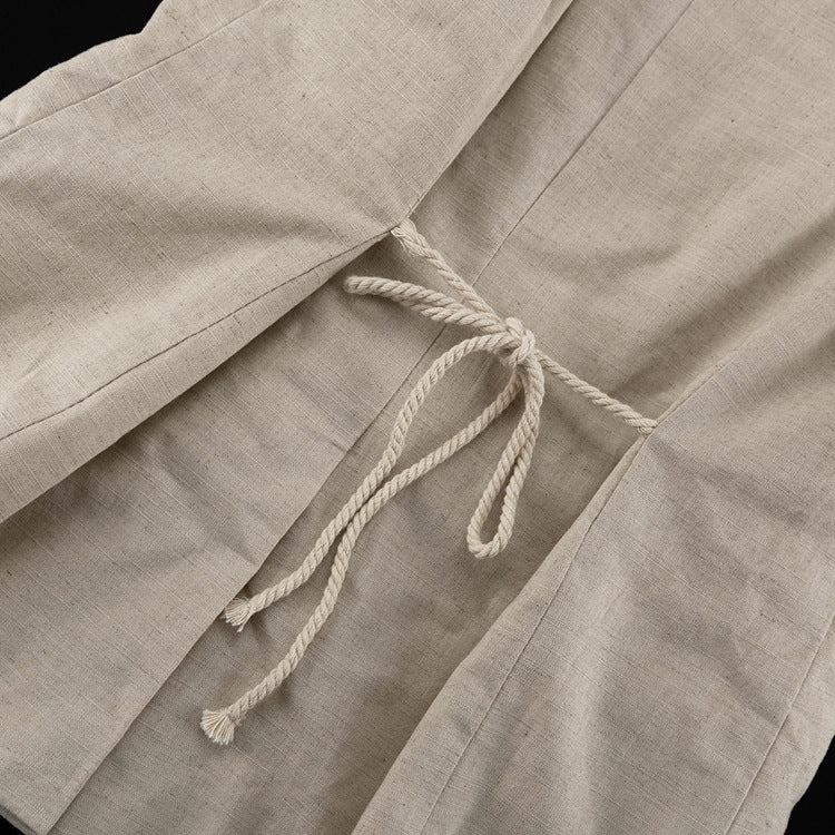 Cotton Linen Sleeveless Waistcoat & Shorts Set