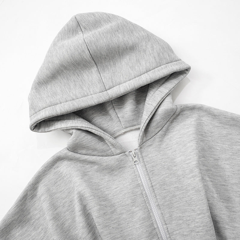 Cropped Hooded Cardigan Jacket