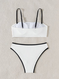Women Seperated Swimwear Black White Swimsuit Bare Back Sexy Swimsuit