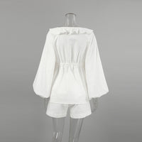 White Cotton-Linen Two-Piece Set